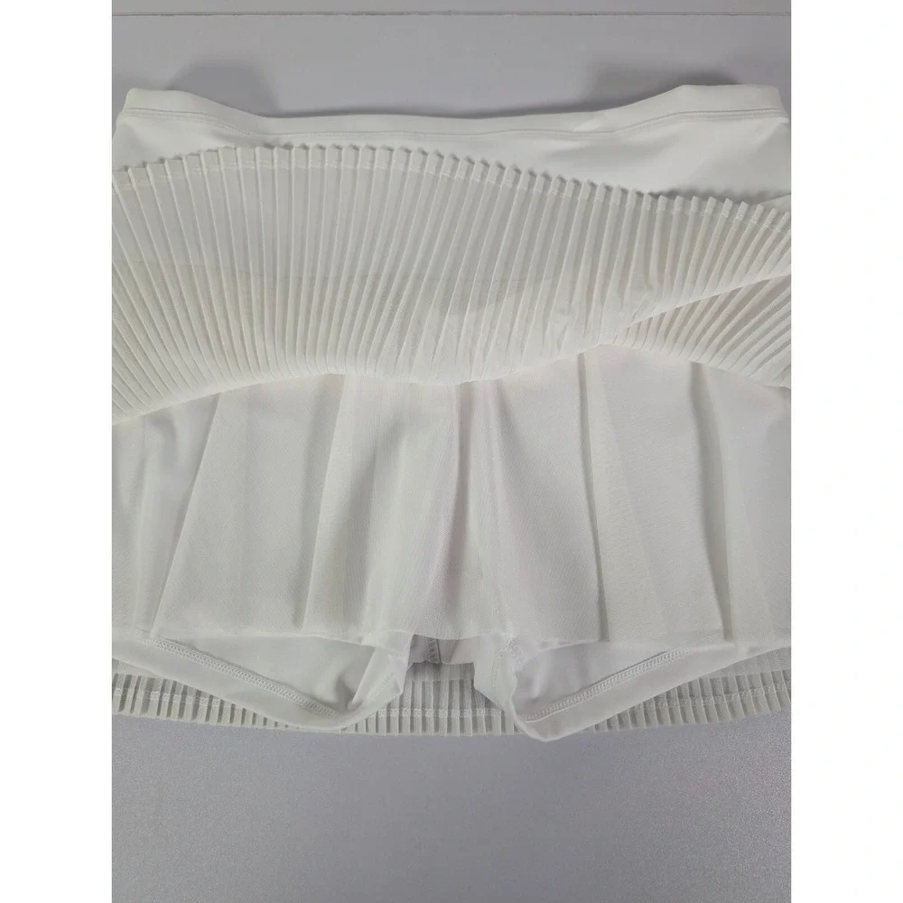IBKUL Skort Women's‎ Large White Pleated Lined Mesh UPF 50+ Tennis Golf Skirt